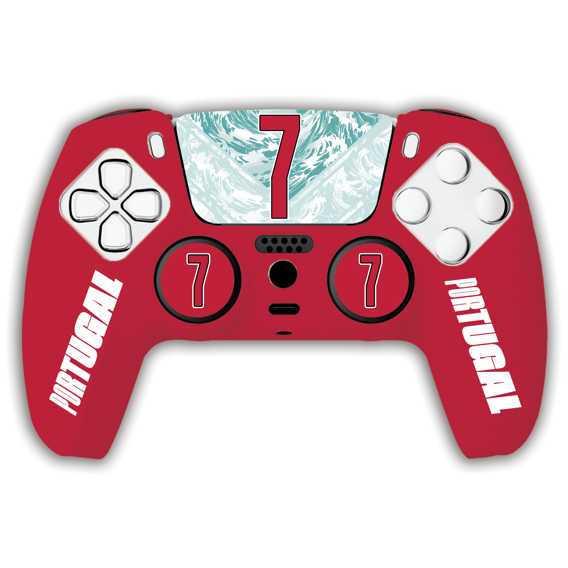 Portugal Ronaldo CR7 PS5 Controller Starter Kit — Red