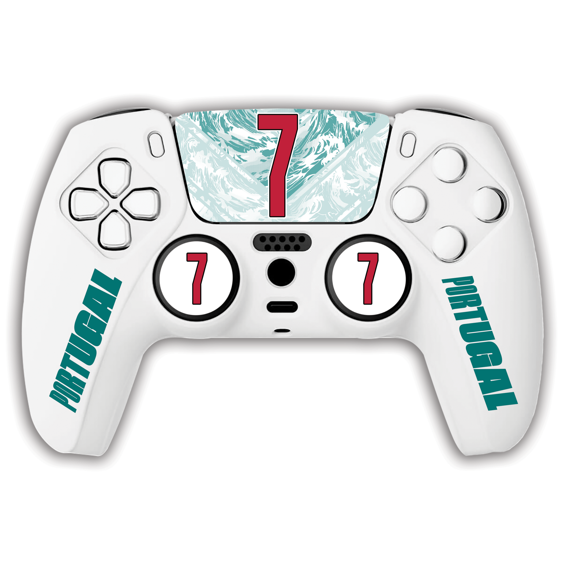 Portugal Ronaldo CR7 PS5 Controller Starter Kit — White