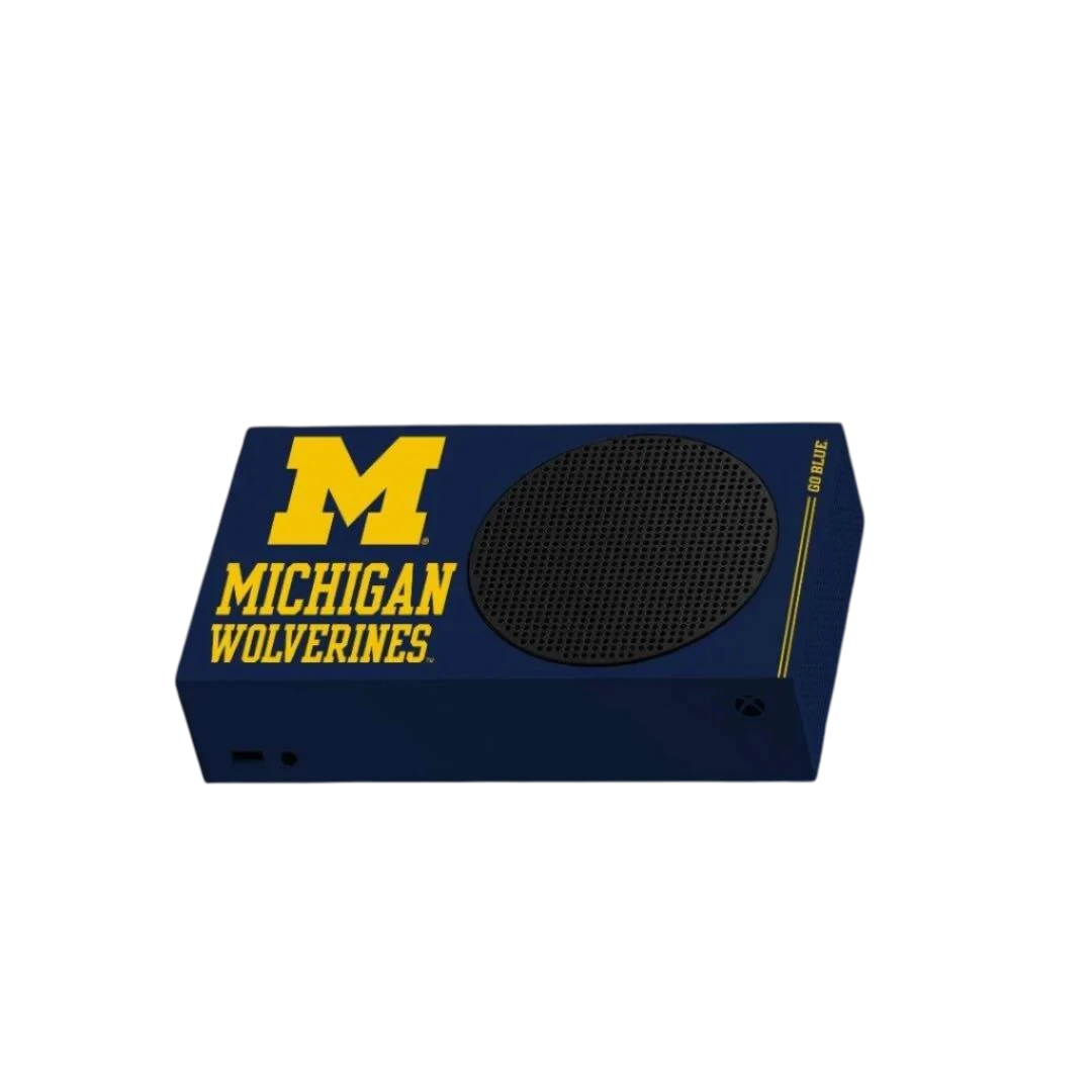 Michigan Wolverines Xbox X/S VarsityWrapz - Close-up of console wrap material