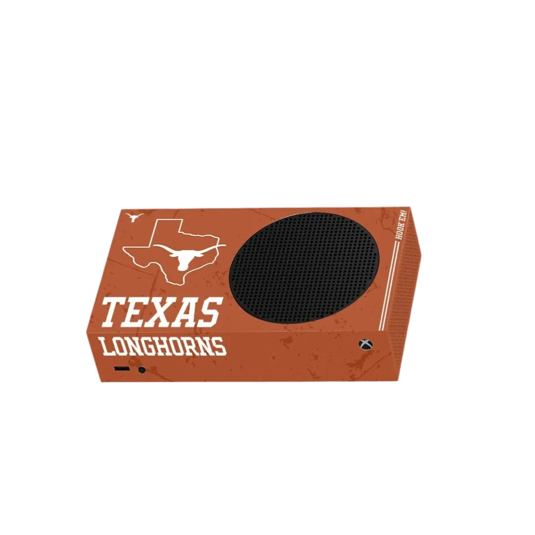 Texas Longhorns Xbox X/S VarsityWrapz - Close-up of console wrap material